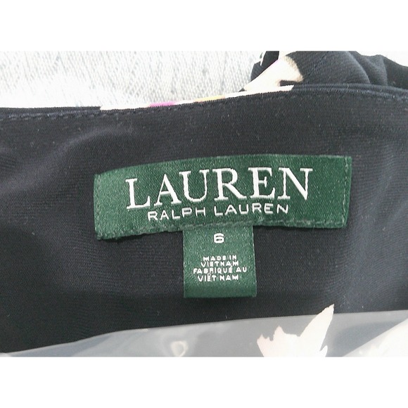 Ralph Lauren 250720755001 Navy Floral Stretch Matte Jersey Dress, 6R - Picture 11 of 11